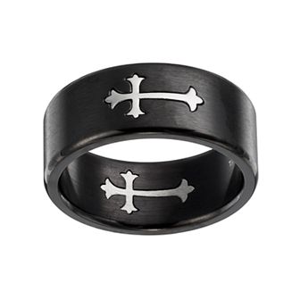 Men's Stainless Steel Cross Ring