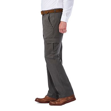 Men's Haggar Flat-Front Stretch Comfort Cargo Expandable Waist Pants