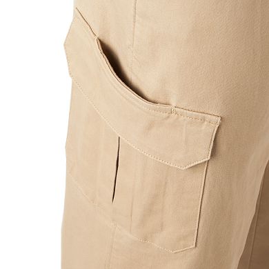 Men's Haggar Flat-Front Stretch Comfort Cargo Expandable Waist Pants