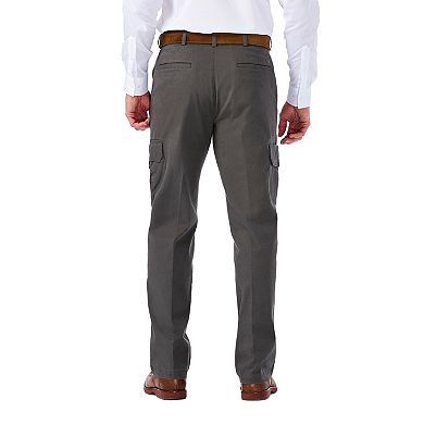 Men's Haggar Flat-Front Stretch Comfort Cargo Expandable Waist Pants