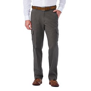 Men's Haggar Flat-Front Stretch Comfort Cargo Expandable Waist Pants