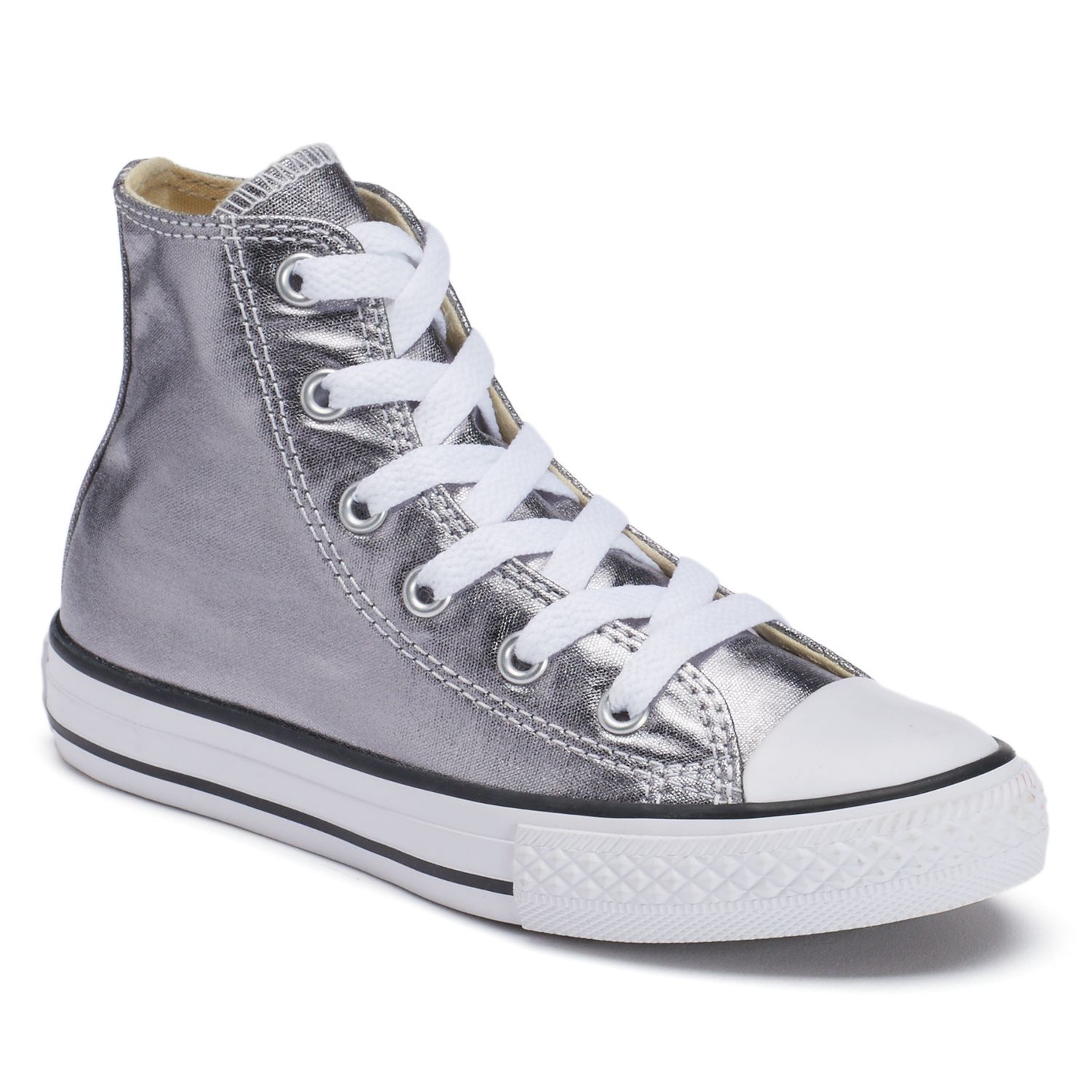 metallic high top sneakers