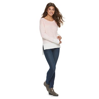 Juniors' Cloud Chaser Vented High-Low Sweater 