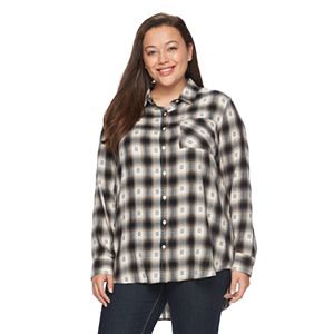 Juniors' Plus Size Mudd® Plaid Tunic Shirt