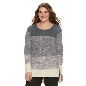 Juniors' Plus Size Cloud Chaser Vented High-Low Sweater
