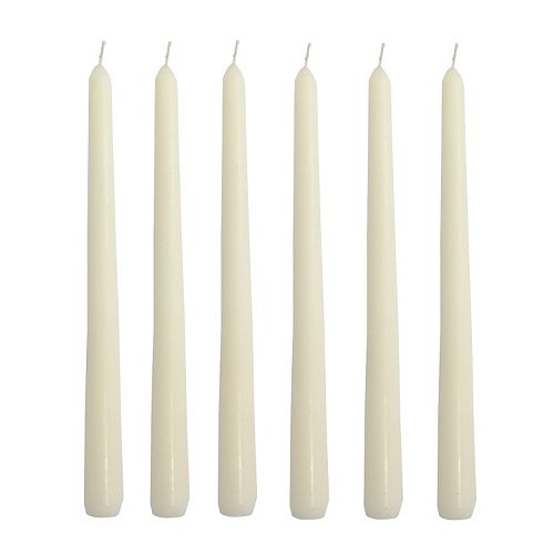 Manor Lane 10″ White Taper Candle 6-piece Set