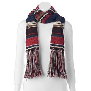 MUK LUKS Striped Fringe Scarf