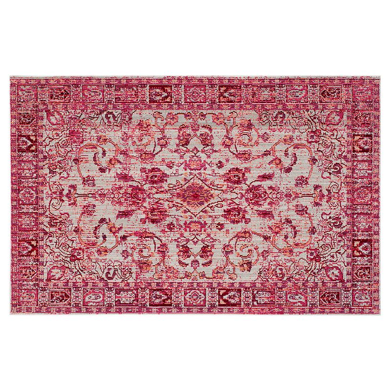 SAFAVIEH Valencia Briar Traditional Polyester Runner Rug  Fuchsia/Multi  2 3  x 8