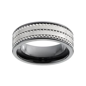 Gold LLC Men's Textured Black Ceramic Ring