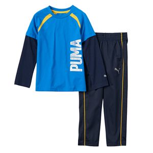 Toddler Boy PUMA Mock-Layer Logo Tee & Pants Set