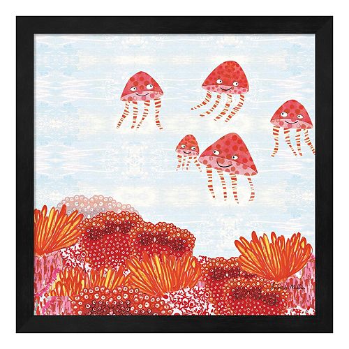 Metaverse Art Orange Jelly Fish Framed Wall Art