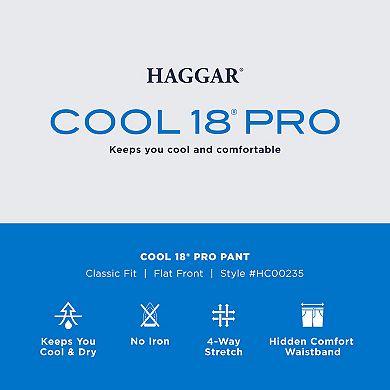 Men's Haggar® Cool 18® PRO Classic-Fit Wrinkle-Free Flat-Front Expandable Waist Pants