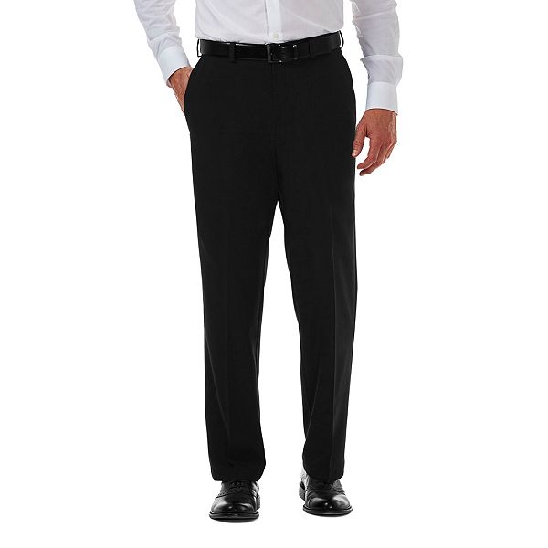Haggar mens Cool 18 Pro Classic Fit Pleat Front Hidden Expandable Waist  With Big & Tall Sizes Casual Pants, Black, 32W x 30L US at  Men's  Clothing store