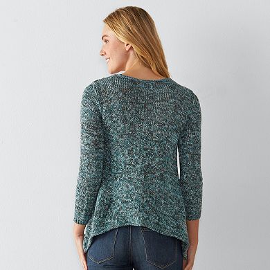 Women's Sonoma Goods For Life® Shark-Bite Crewneck Sweater