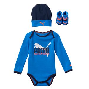 Baby Boy PUMA 3-pc. Bodysuit, Hat & Booties Set