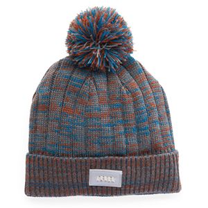 Unisex MUK LUKS LED Rolled Cuff Pom Pom Beanie