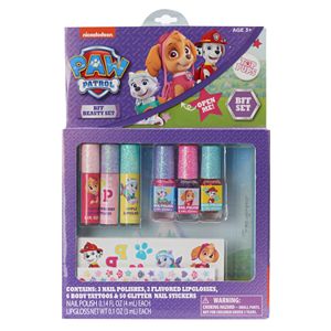 Paw Patrol Nail Polish, Lip Gloss, Temporary Tattoos & Nail Stickers BFF Beauty Set