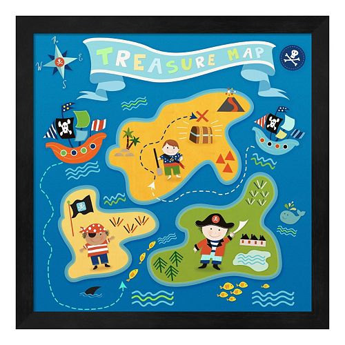 Metaverse Art Treasure Map Framed Wall Art