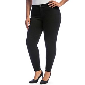 Juniors' Plus Size Crave Black Rinse Skinny Jeans