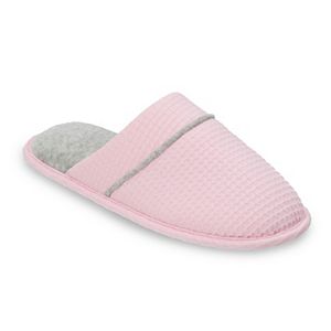 Dearfoams Women's Waffle Textured Knit Scuff Slippers