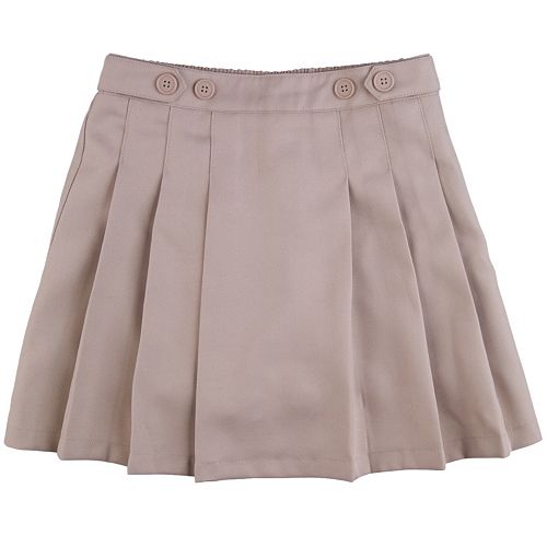 Girls 4-16 & Plus Chaps Pleated School Uniform Button-Accent Skort