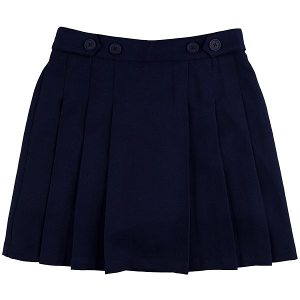 Girls 4-16 & Plus Chaps Pleated School Uniform Button-Accent Skort