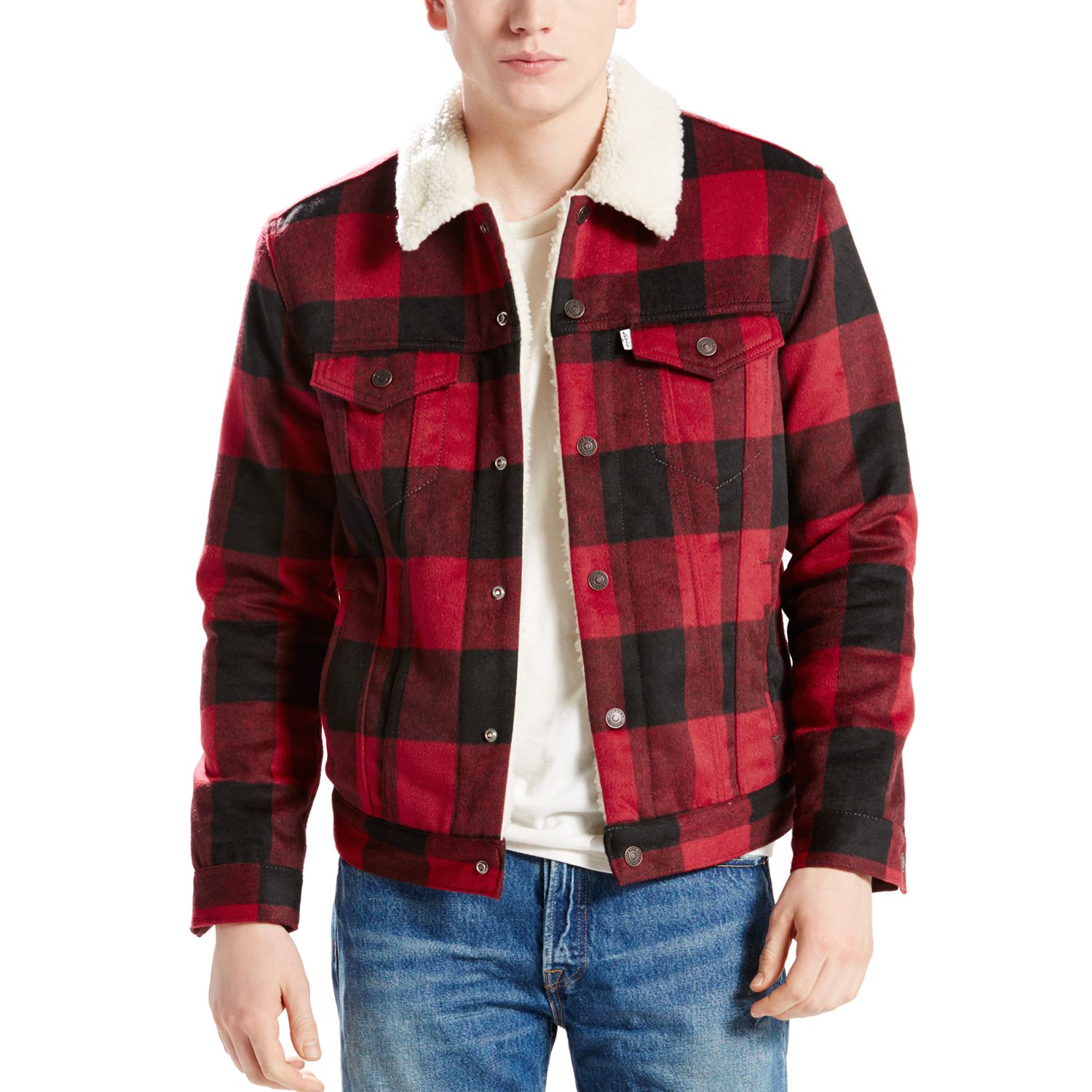 levi's plaid sherpa trucker jacket