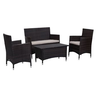 Safavieh Figueroa Outdoor Loveseat 4 pc Set