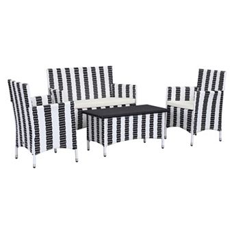 Safavieh Figueroa Striped Outdoor Loveseat 4 pc Set