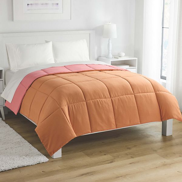 The Big One® Microfiber Down-Alternative Reversible Comforter - Apricot Pink (KING)