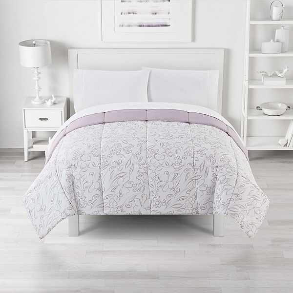 The Big One® Microfiber Down-Alternative Reversible Comforter - Camila Floral Lavender (KING)