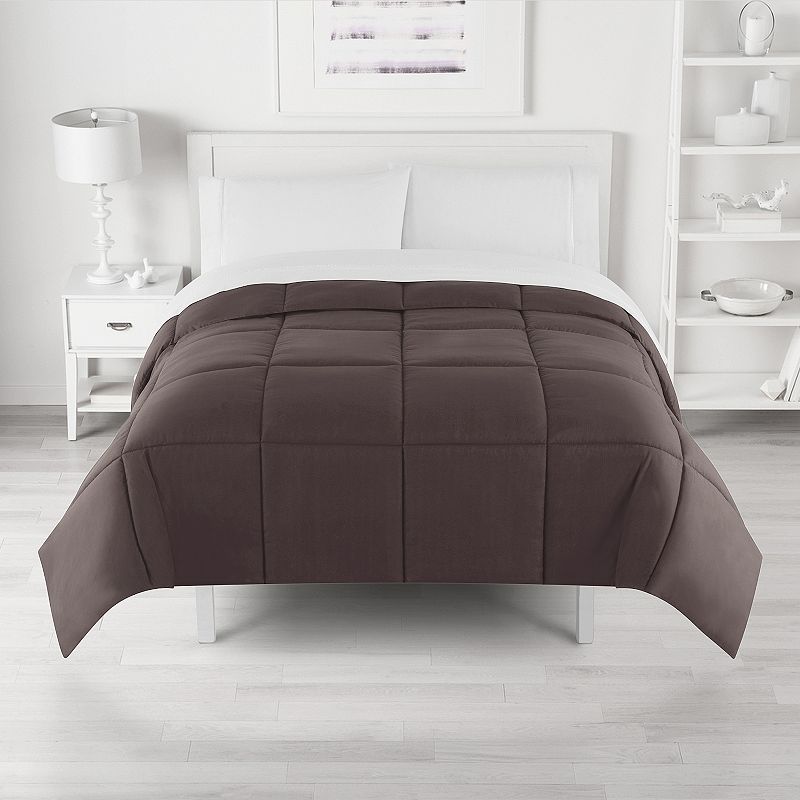 The Big One Down-Alternative Reversible Comforter, Dark Brown, Full/Queen