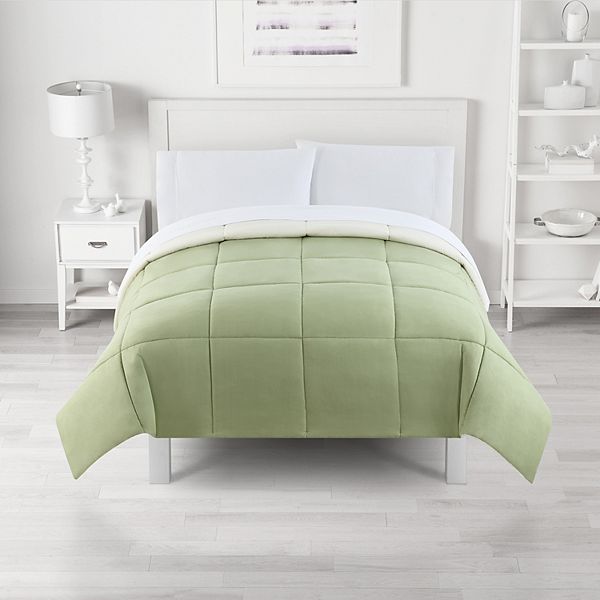 The Big One® Microfiber Down-Alternative Reversible Comforter - Green (KING)