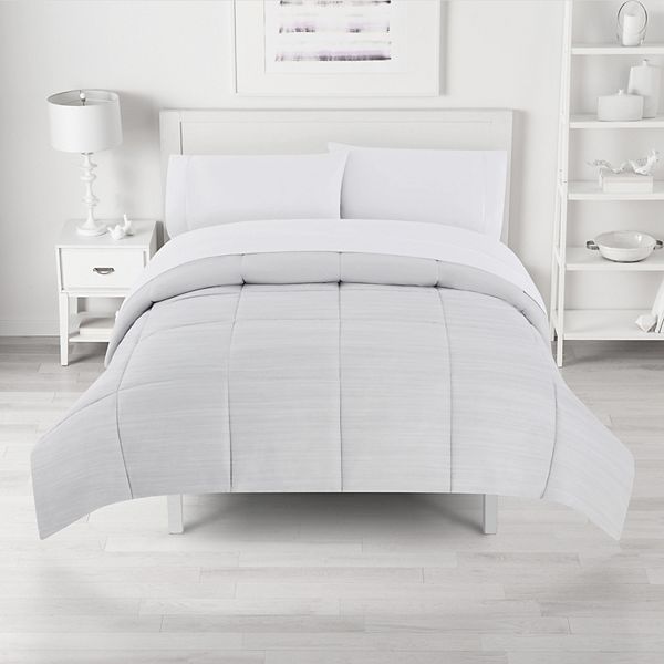 The Big One® Microfiber Down-Alternative Reversible Comforter - Light Gray Heather (KING)