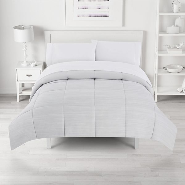 The Big One® Down-Alternative Reversible Comforter - Light Gray Heather (FULL/QUEEN)