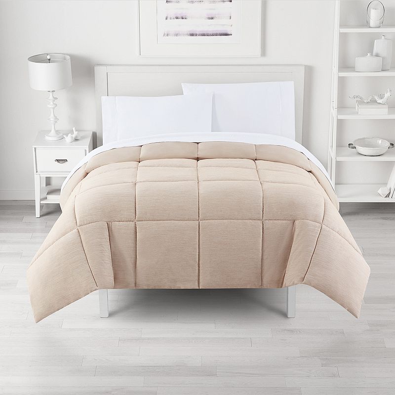 The Big One Down-Alternative Reversible Comforter, Natural, Twin