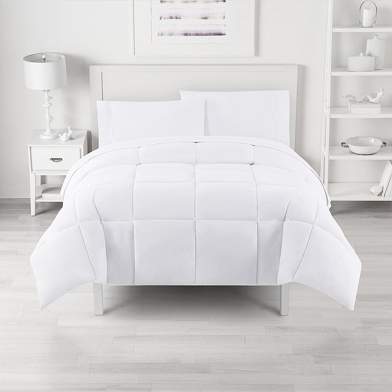The Big One Down-Alternative Reversible Comforter, White, Full/Queen