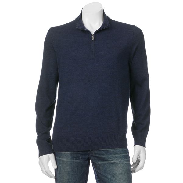 Big & Tall Apt. 9® Modern-Fit Merino Wool-Blend Quarter-Zip Sweater