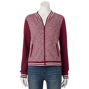 Juniors' SO® French Terry Ribbed Bomber Jacket