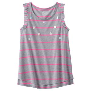 Girls 7-16 & Plus Size SO® Striped Ruffle Tank Top