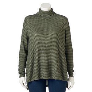 Juniors' Plus Size Mudd® High-Low Turtleneck Top