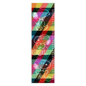 Peanuts Rainbow & Stripes Snoopy Canvas Growth Chart by Marmont Hill