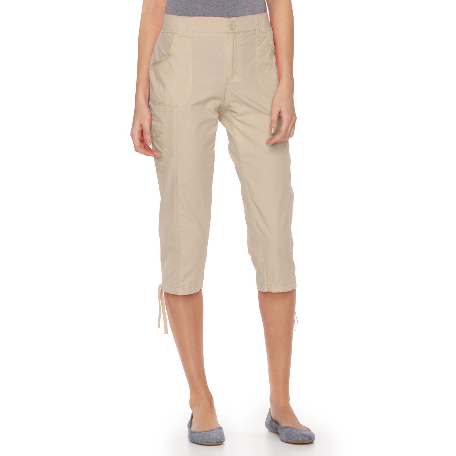gloria vanderbilt cuffed utility capri
