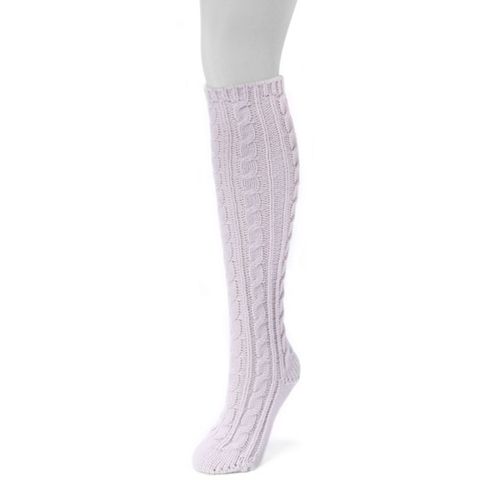 Women's MUK LUKS Solid CableKnit KneeHigh Socks