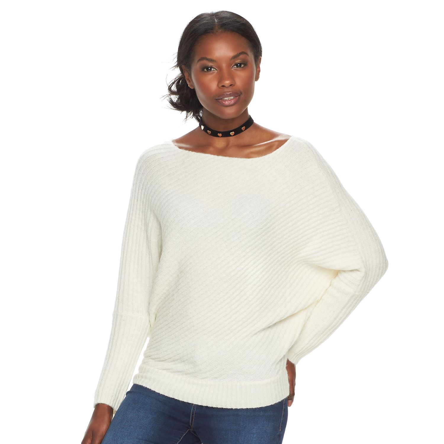 ribbed dolman sweater