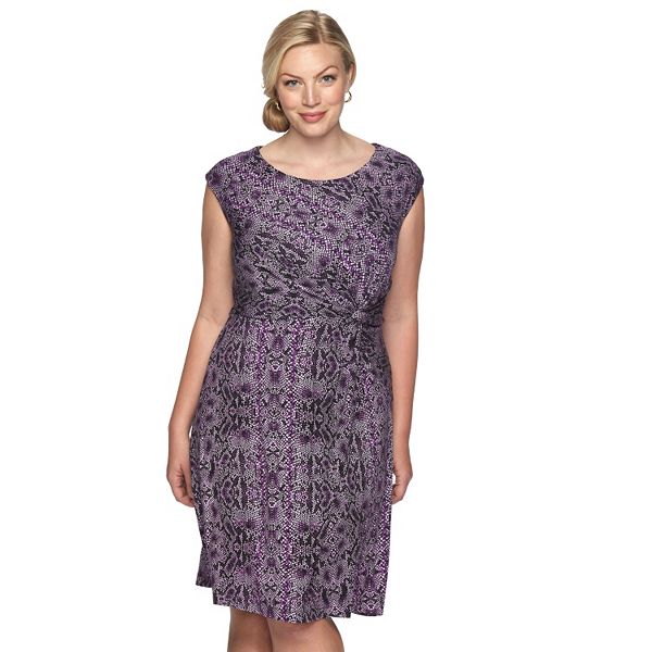 Plus Size Dana Buchman Knot-Front Dress