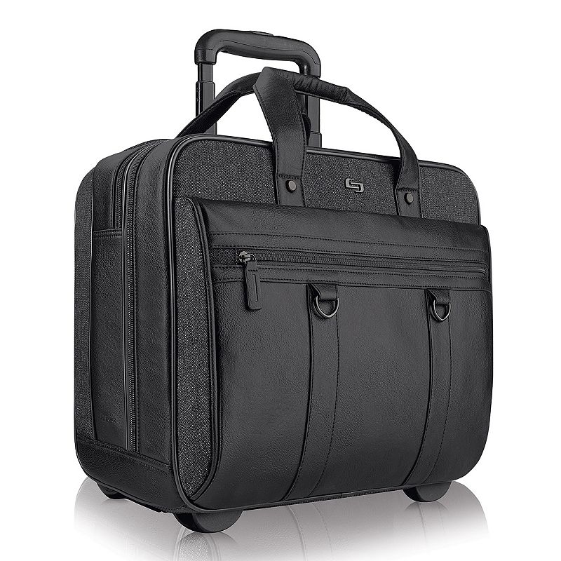 Solo Bradford Rolling Laptop Briefcase, Black