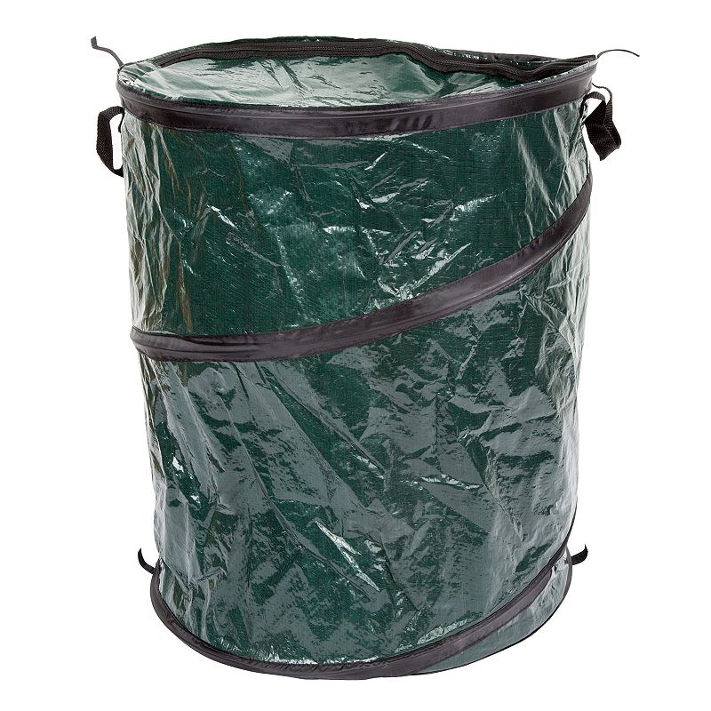 Wakeman Outdoors 33-Gallon Pop-Up Camp Garbage Can, Green