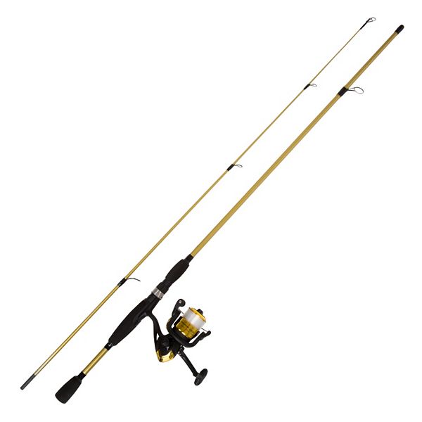 Strike Series Spinning Fishing Rod and Reel Combo - Fishing Pole by Wakeman, Silver