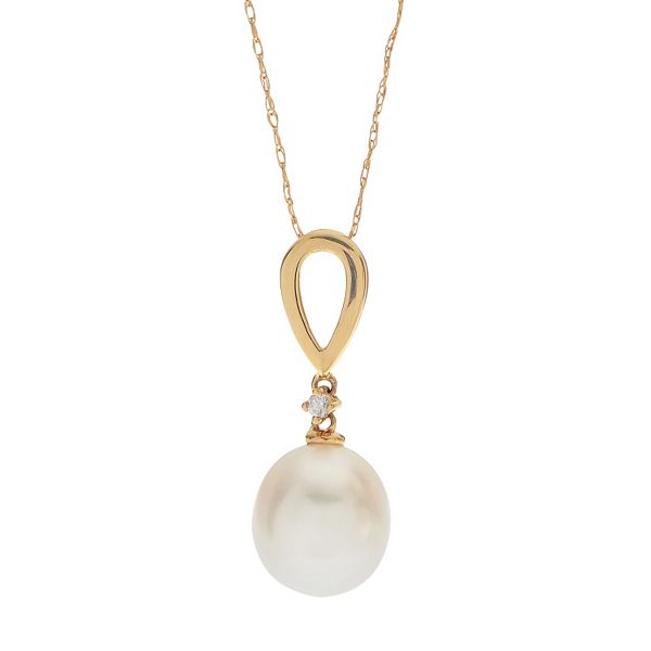 PearLustre by Imperial 10k Gold Freshwater Cultured Pearl & Diamond ...